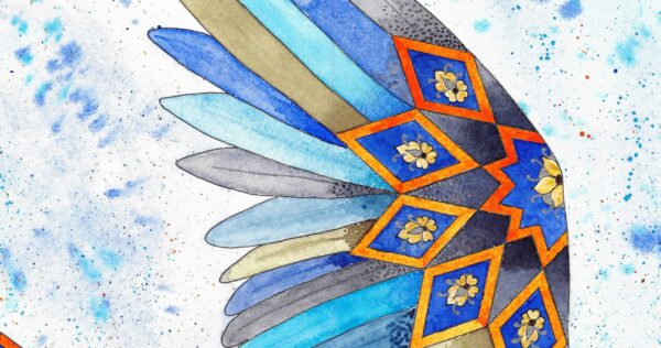 Feather Harmony Watercolor Painting - Image 2