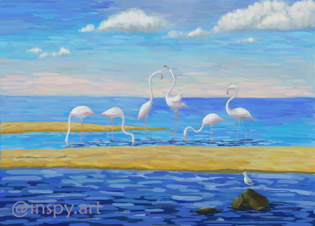 Flamingo painting