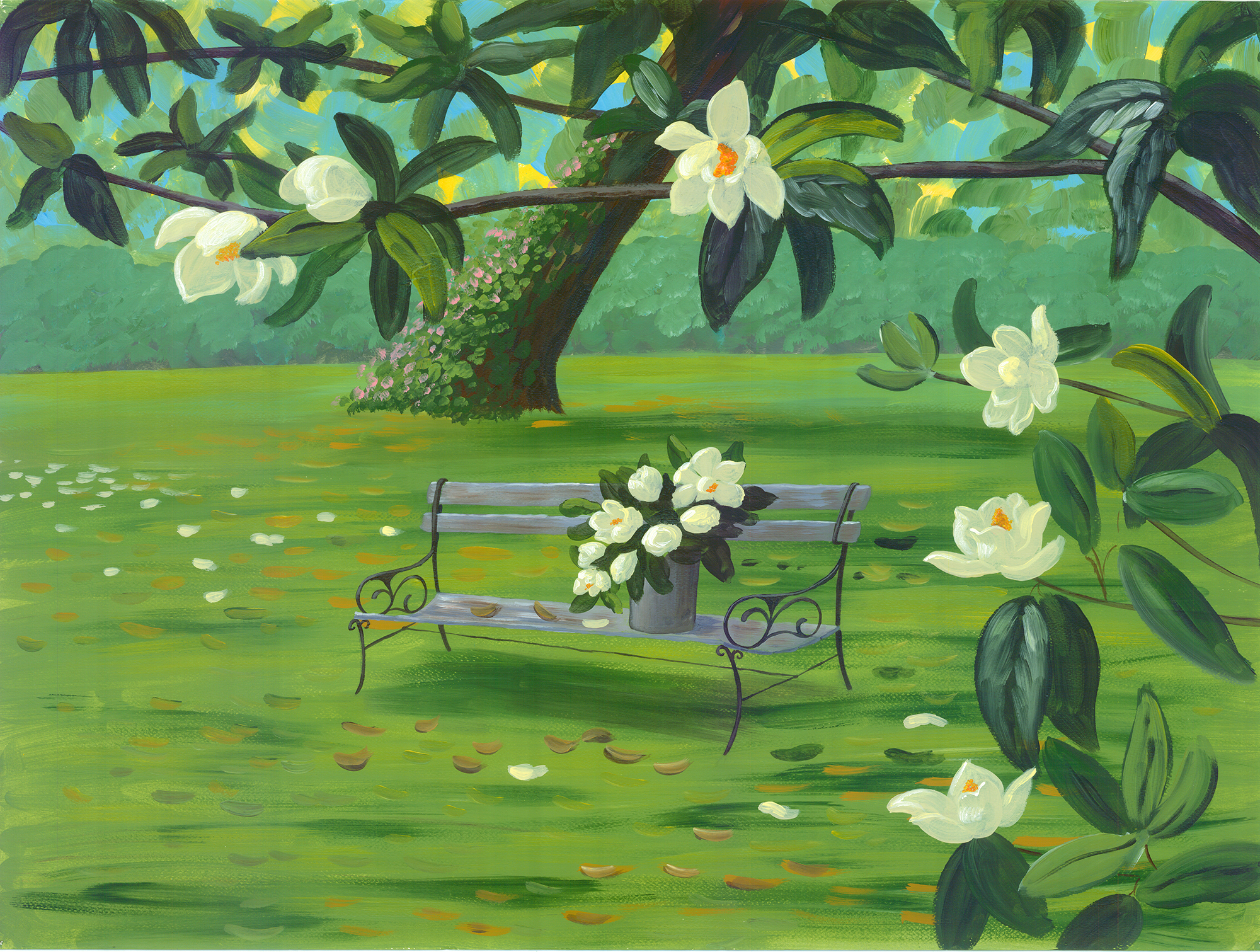 Magnolia painting by Tatyana Bondareva