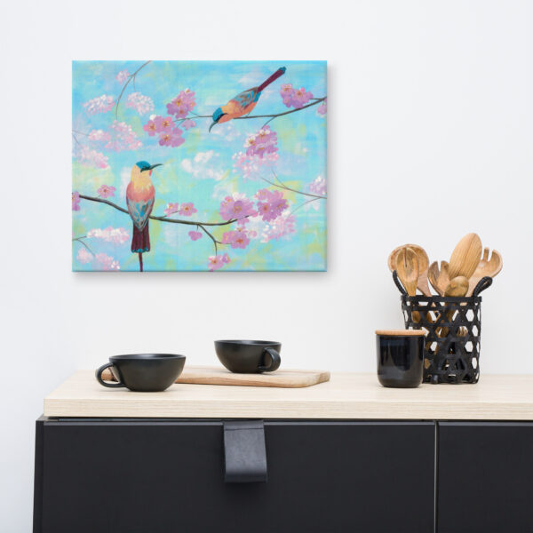 Spring Birds Art Print on Canvas - Image 2