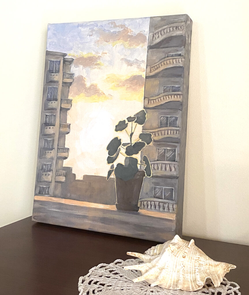 Cairo Sunset Acrylic Painting