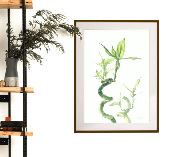 Bamboo Harmony watercolor painting