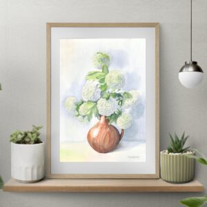 Hydrangea watercolor painting by Tatyana Bondareva