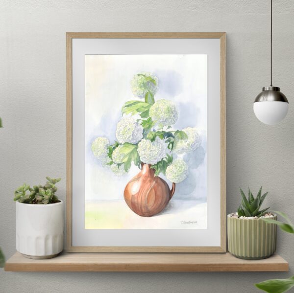 Hydrangea watercolor painting by Tatyana Bondareva