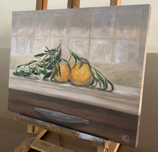 Tangerines oil painting by Tatyana Bondareva