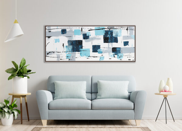 Blue Squares Abstract Painting