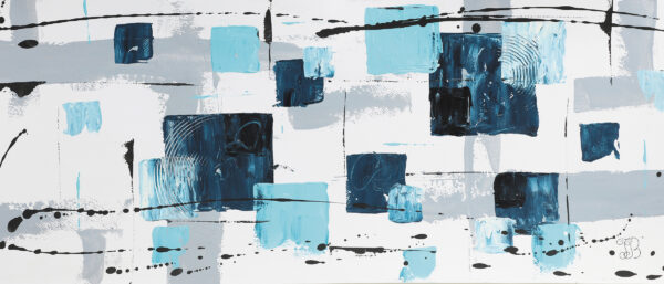 Blue Squares Abstract Painting