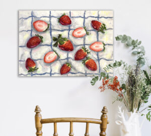 Strawberry still life oil painting