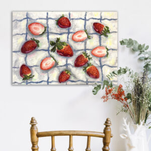 Strawberry still life oil painting