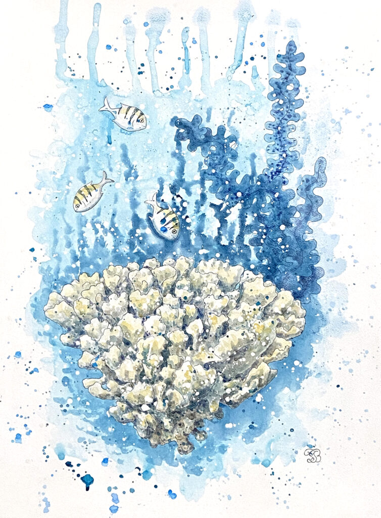 White Coral acrylic painting by Tatyana Bondareva
