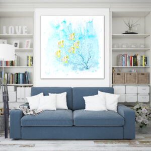 Beaked Butterfly Fish in acrylic square painting by Tatyana Bondareva