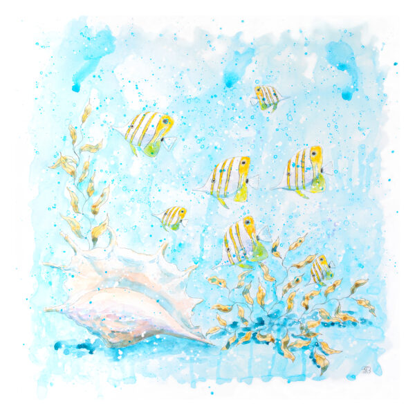Beaked Butterfly Fish acrylic painting by Tatyana Bondareva