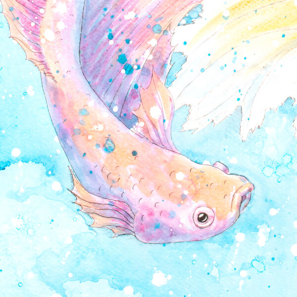 Betta Fish acrylic painting