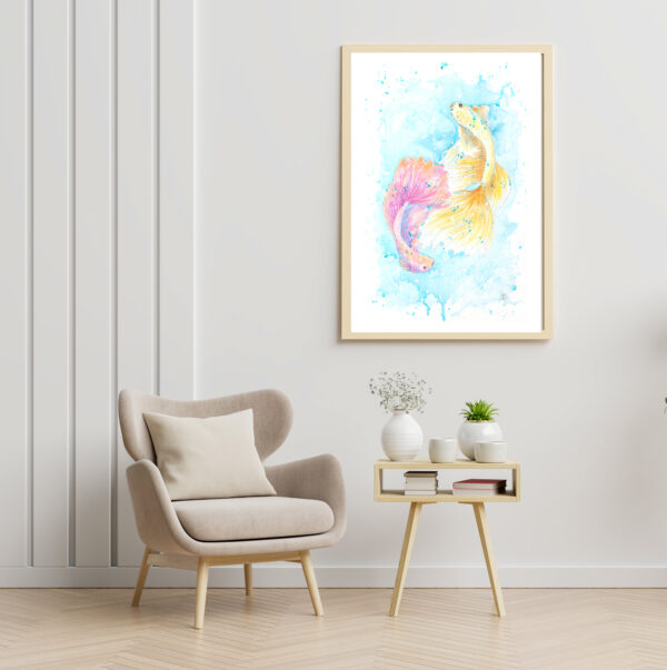 Betta Fish Acrylic Painting by Tatyana Bondareva