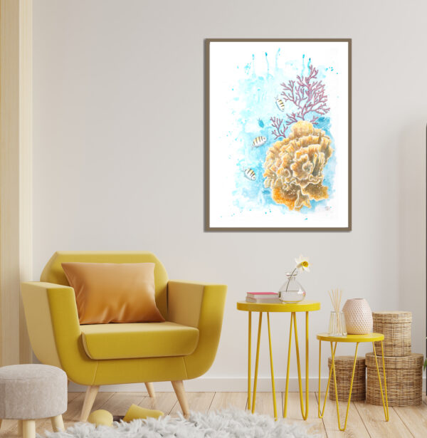 Lettuce coral acrylic painting by Tatyana Bondareva