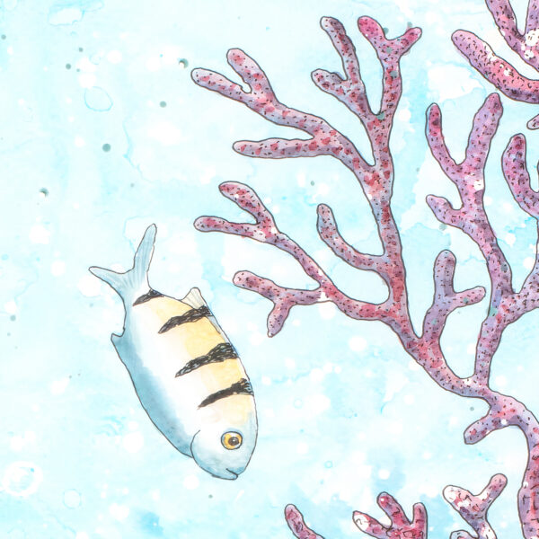 Lettuce coral acrylic painting by Tatyana Bondareva