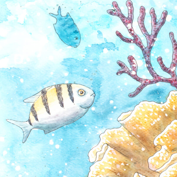 Lettuce coral acrylic painting by Tatyana Bondareva