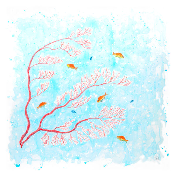 Red Coral acrylic painting by Tatyana Bondareva