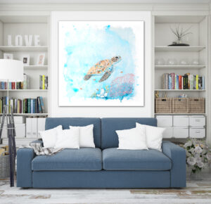 Sea Turtle acrylic painting by Tatyana Bondareva