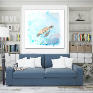 Sea Turtle acrylic painting by Tatyana Bondareva