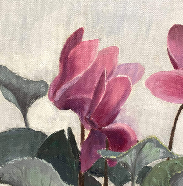 Pink Cyclamen oil painting for sale by Tatyana Bondareva