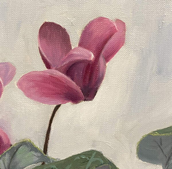 Pink Cyclamen oil painting for sale by Tatyana Bondareva