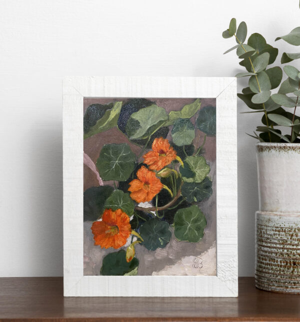 Nasturtium flowers oil painting by Tatyana Bondareva