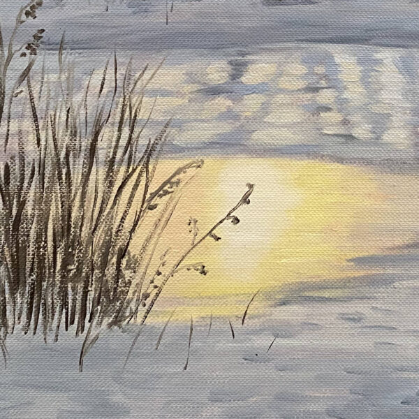 Winter Sunset Oil Painting by Tatyana Bondareva