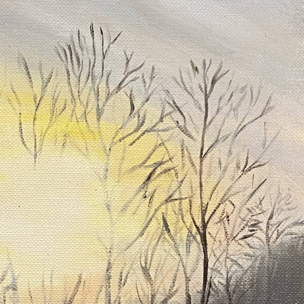 Winter Sunset Oil Painting by Tatyana Bondareva detail