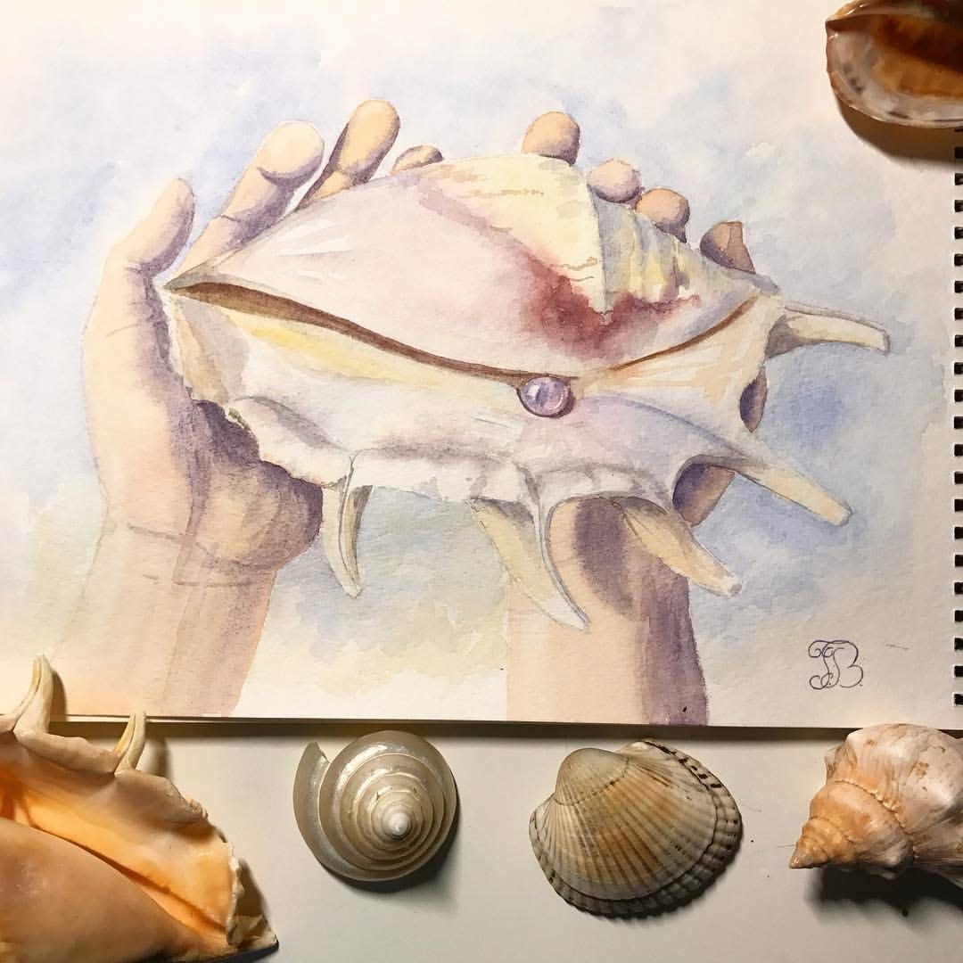 Sea Treasure watercolor painting