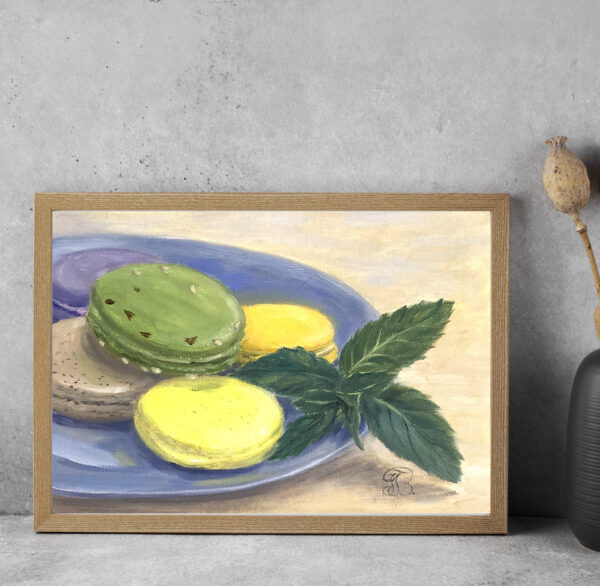 Macarons oil painting by Tatyana Bondareva