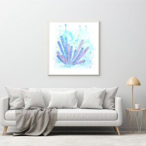 Purple Tube Coral acrylic painting by Tatyana Bondareva in room