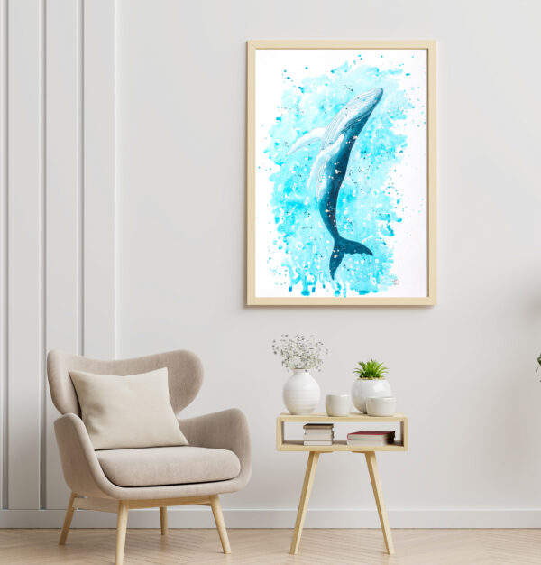 Whale acrylic painting by Tatyana Bondareva