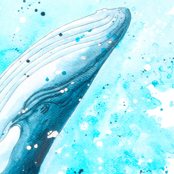Whale acrylic painting by Tatyana Bondareva