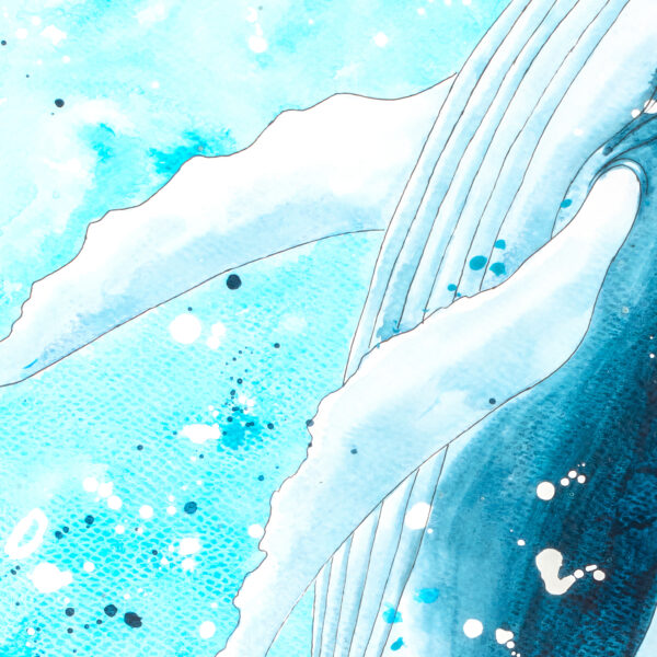 Whale acrylic painting by Tatyana Bondareva