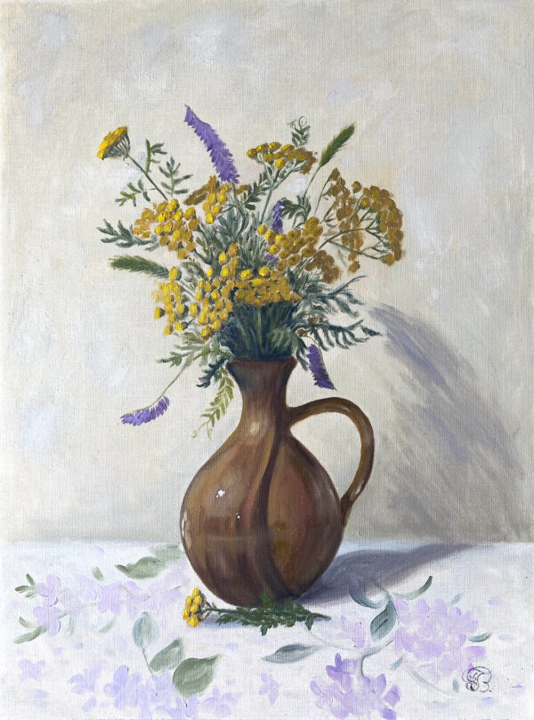 Tansy oil painting by Tatyana Bondareva