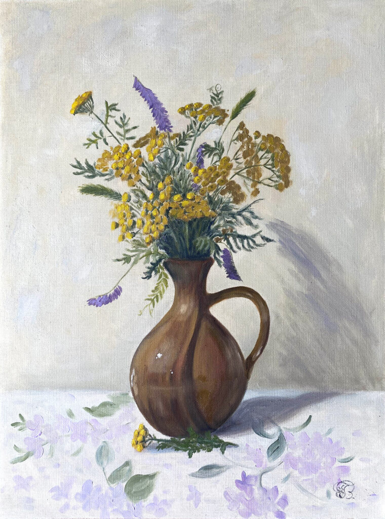 Tansy oil painting by Tatyana Bondareva
