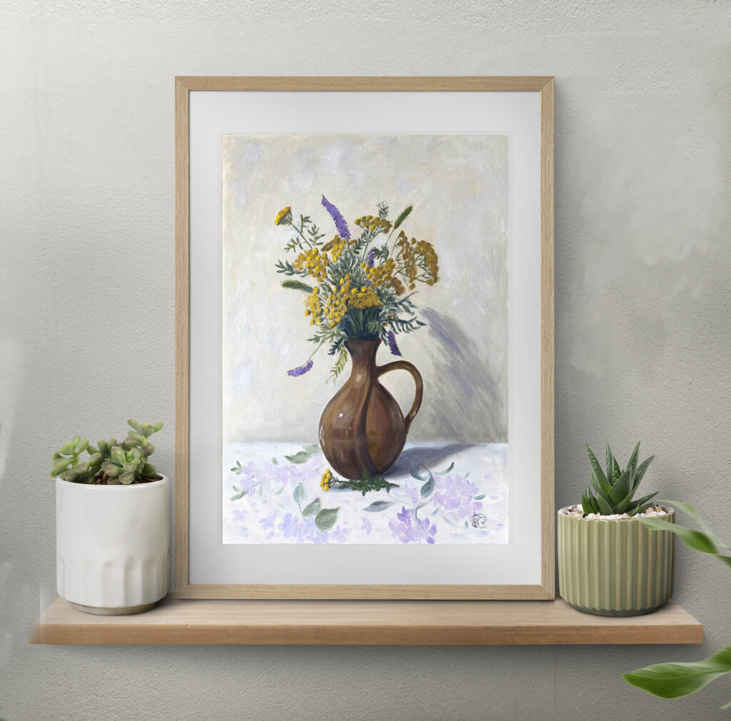 Tansy oil painting by Tatyana Bondareva
