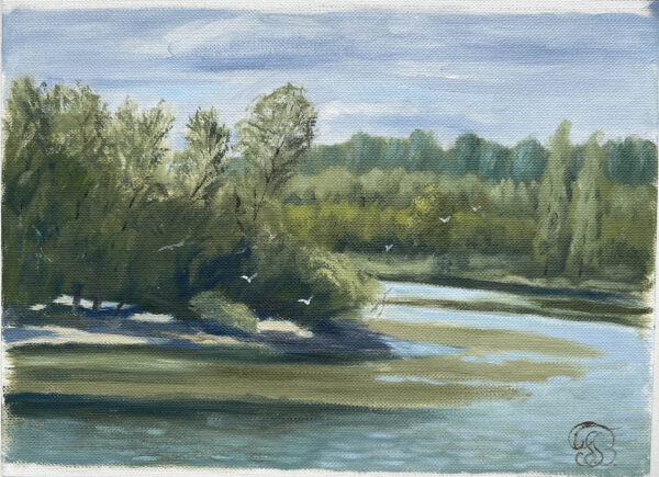 Irtysh River oil painting by Tatyana Bondareva