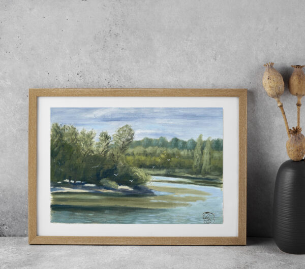 Irtysh River oil painting by Tatyana Bondareva