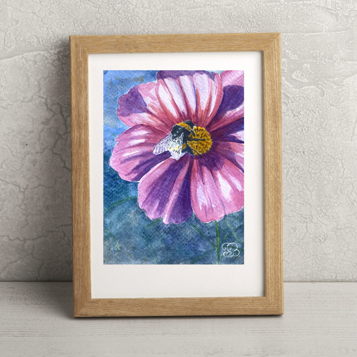 Bumble bee watercolor painting