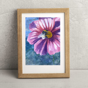 Bumble bee watercolor painting