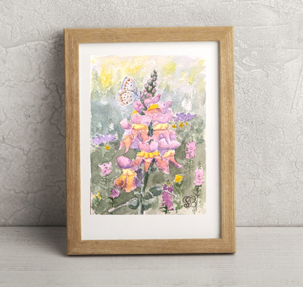Snapdragon flower watercolor painting