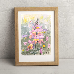 Snapdragon flower watercolor painting